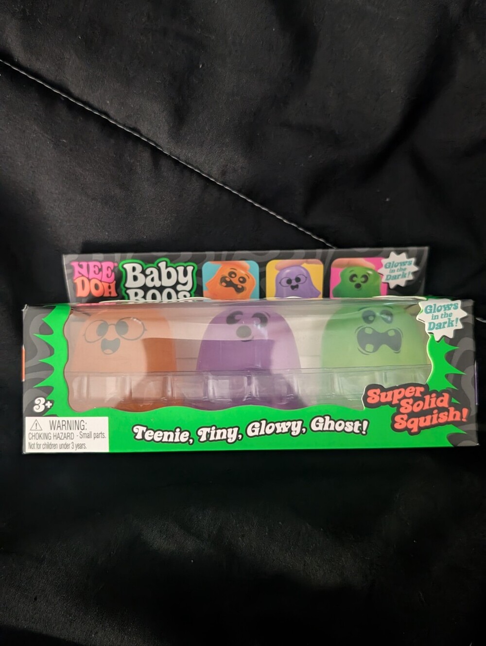 Glow-in-the-Dark Ghost Squish Pack - Orange, Purple, Green